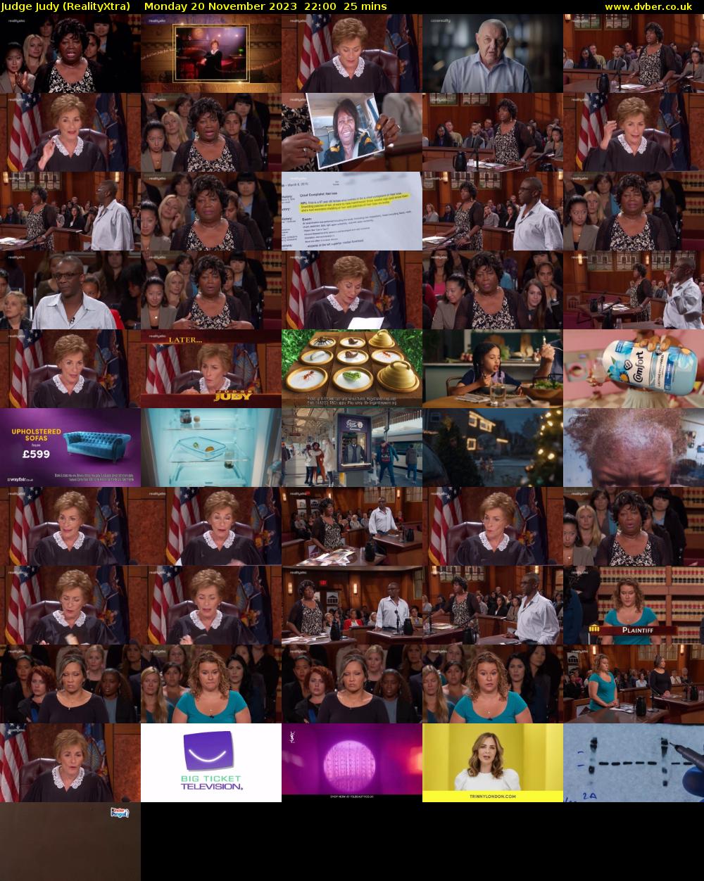 Judge Judy (RealityXtra) Monday 20 November 2023 22:00 - 22:25