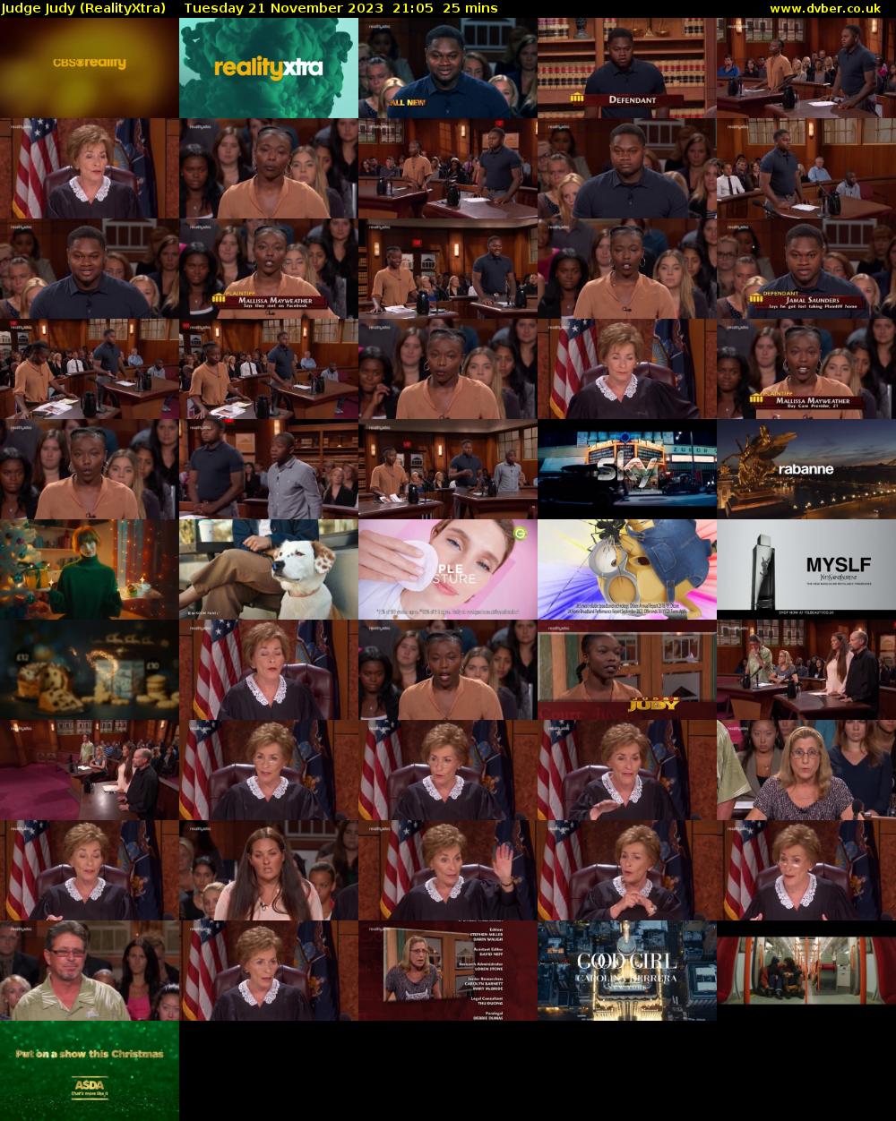Judge Judy (RealityXtra) Tuesday 21 November 2023 21:05 - 21:30