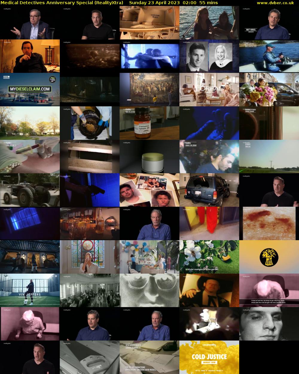 Medical Detectives Anniversary Special (RealityXtra) Sunday 23 April 2023 02:00 - 02:55
