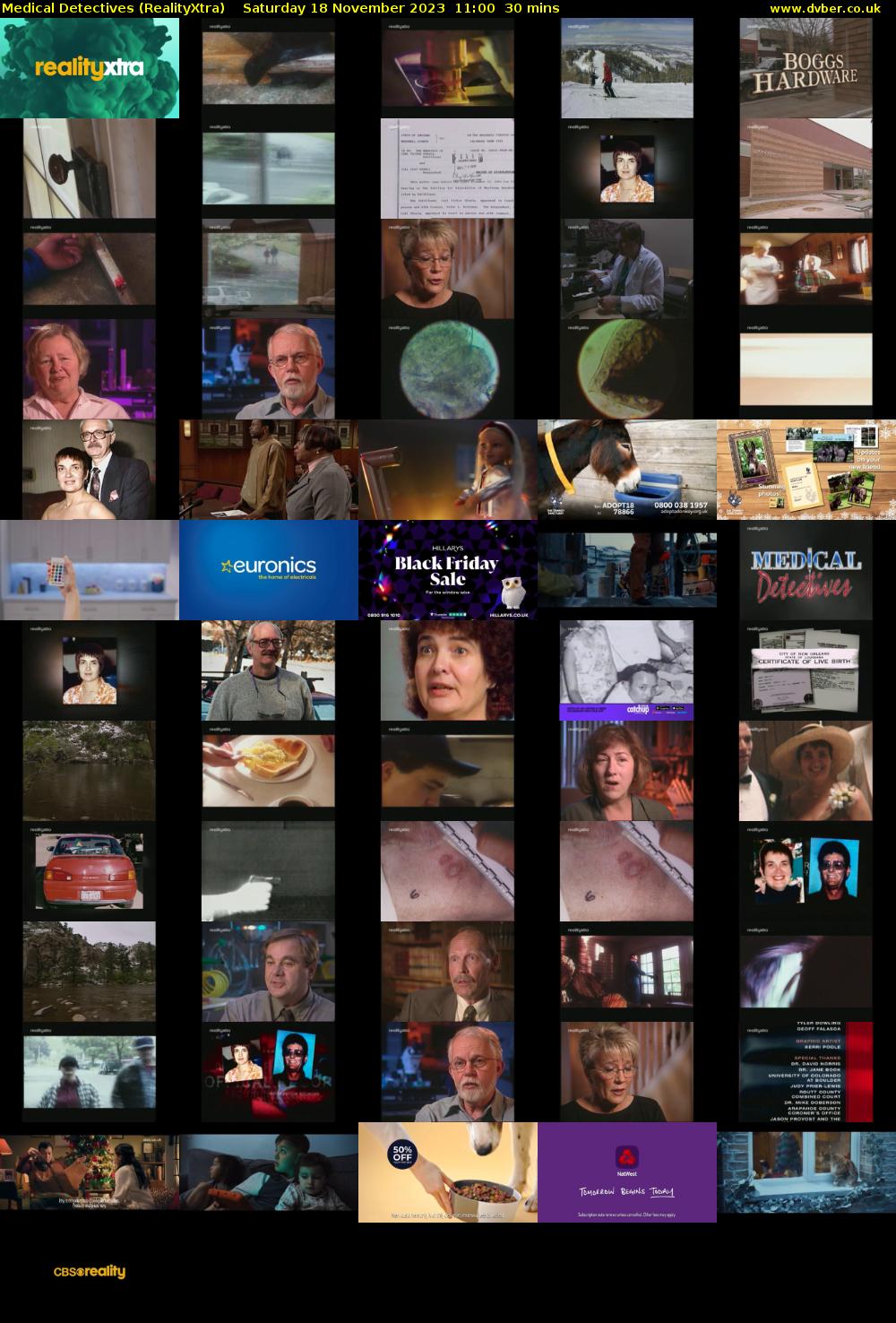 Medical Detectives (RealityXtra) Saturday 18 November 2023 11:00 - 11:30