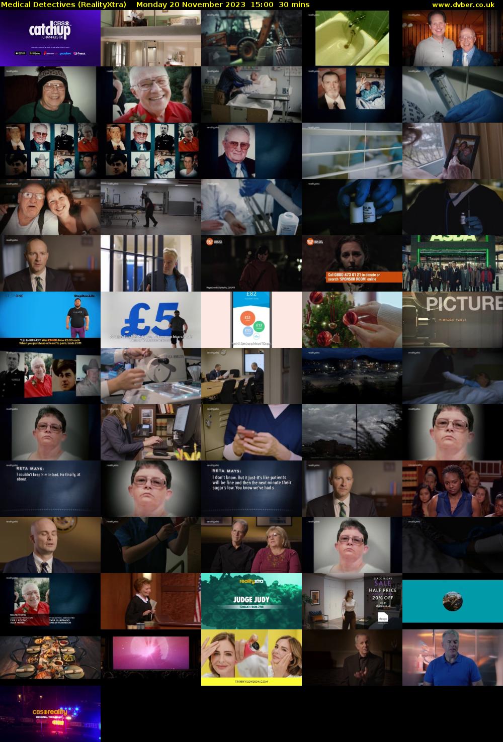 Medical Detectives (RealityXtra) Monday 20 November 2023 15:00 - 15:30