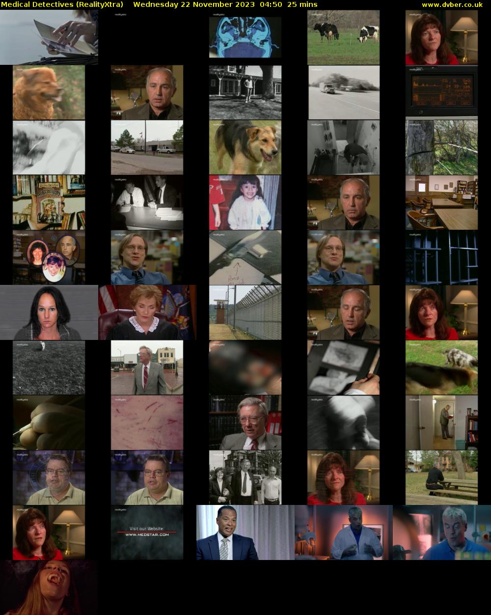 Medical Detectives (RealityXtra) Wednesday 22 November 2023 04:50 - 05:15