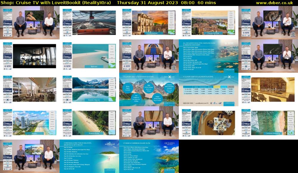 Shop: Cruise TV with LoveitBookit (RealityXtra) Thursday 31 August 2023 08:00 - 09:00