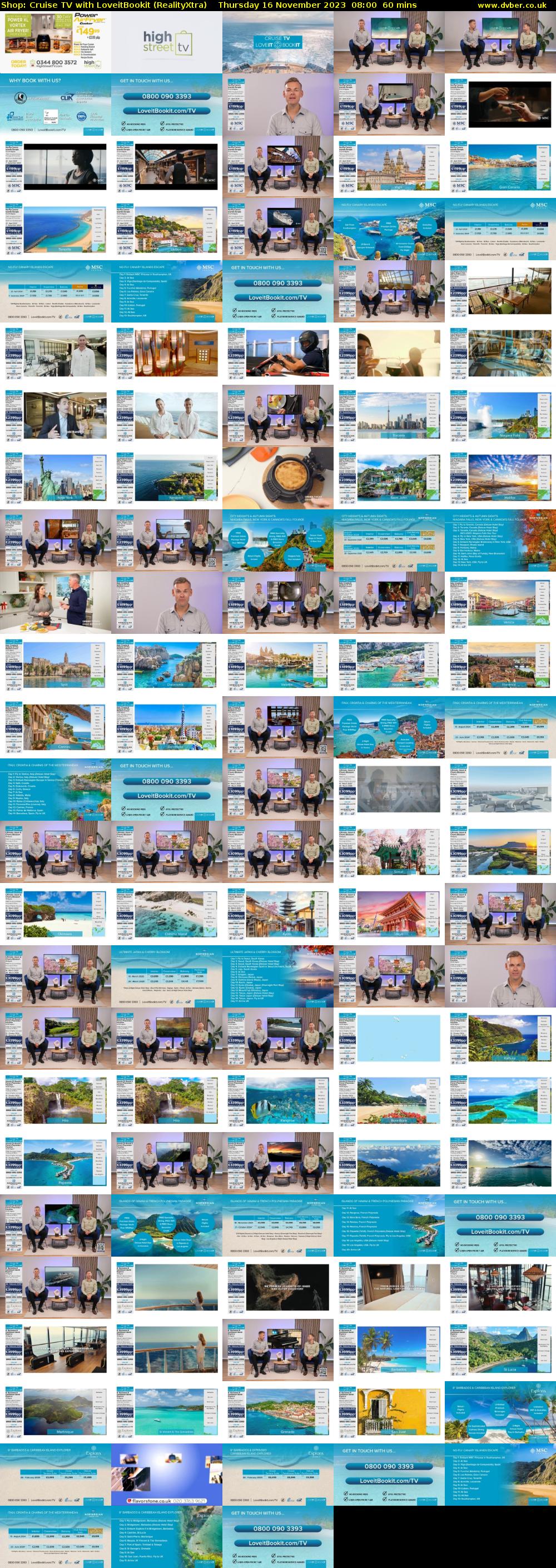 Shop: Cruise TV with LoveitBookit (RealityXtra) Thursday 16 November 2023 08:00 - 09:00