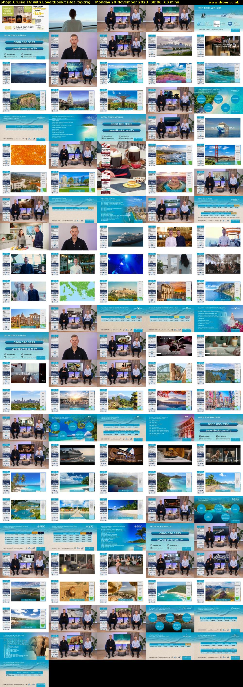 Shop: Cruise TV with LoveitBookit (RealityXtra) Monday 20 November 2023 08:00 - 09:00