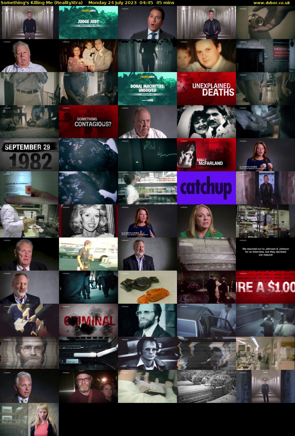 Something's Killing Me (RealityXtra) Monday 24 July 2023 04:45 - 05:30