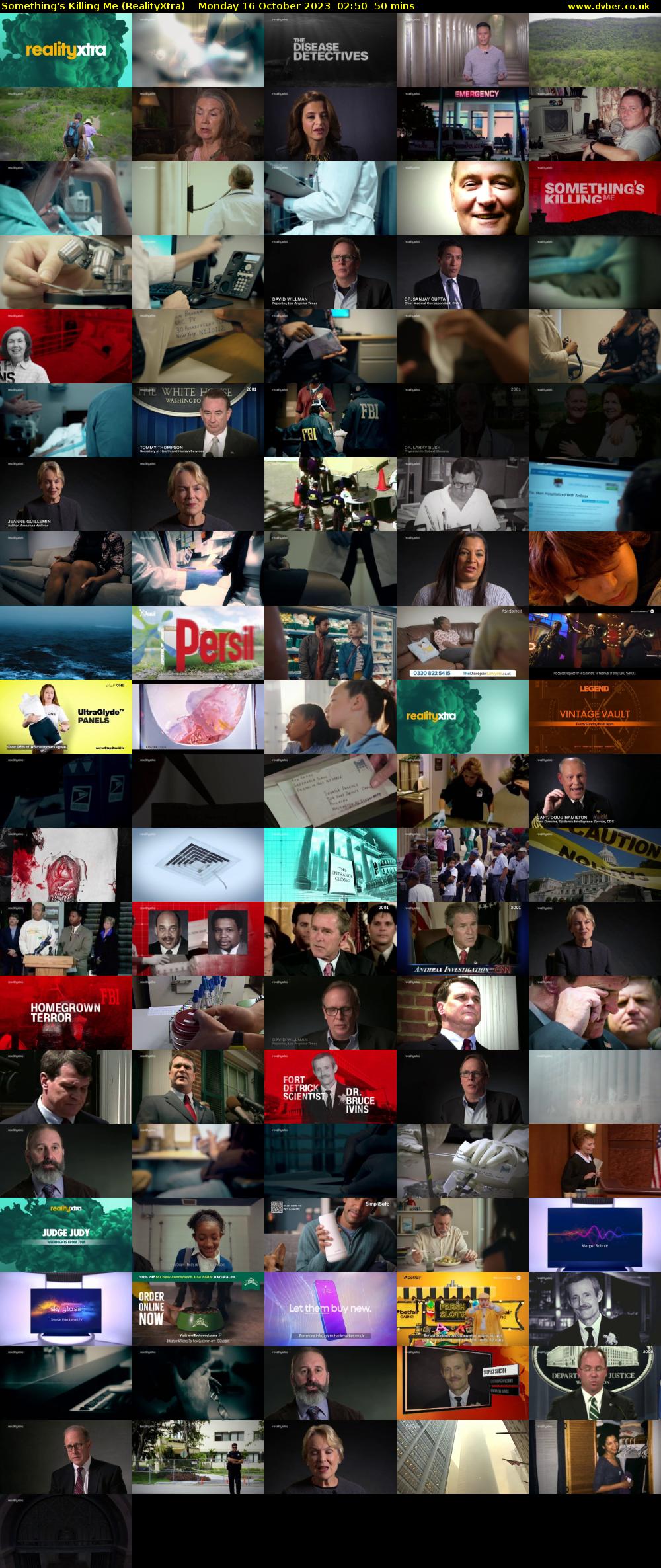Something's Killing Me (RealityXtra) Monday 16 October 2023 02:50 - 03:40