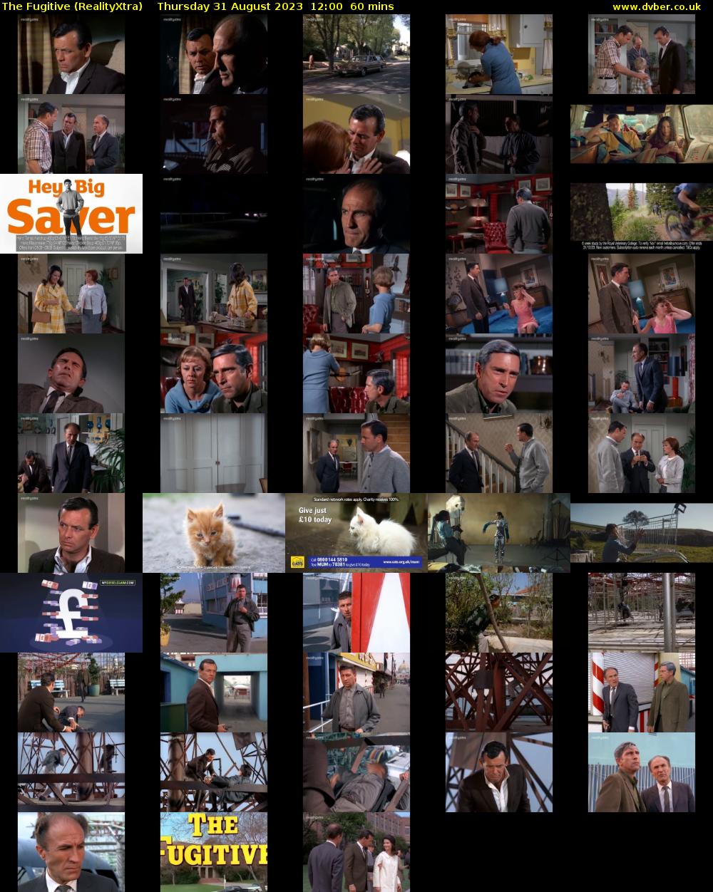 The Fugitive (RealityXtra) Thursday 31 August 2023 12:00 - 13:00