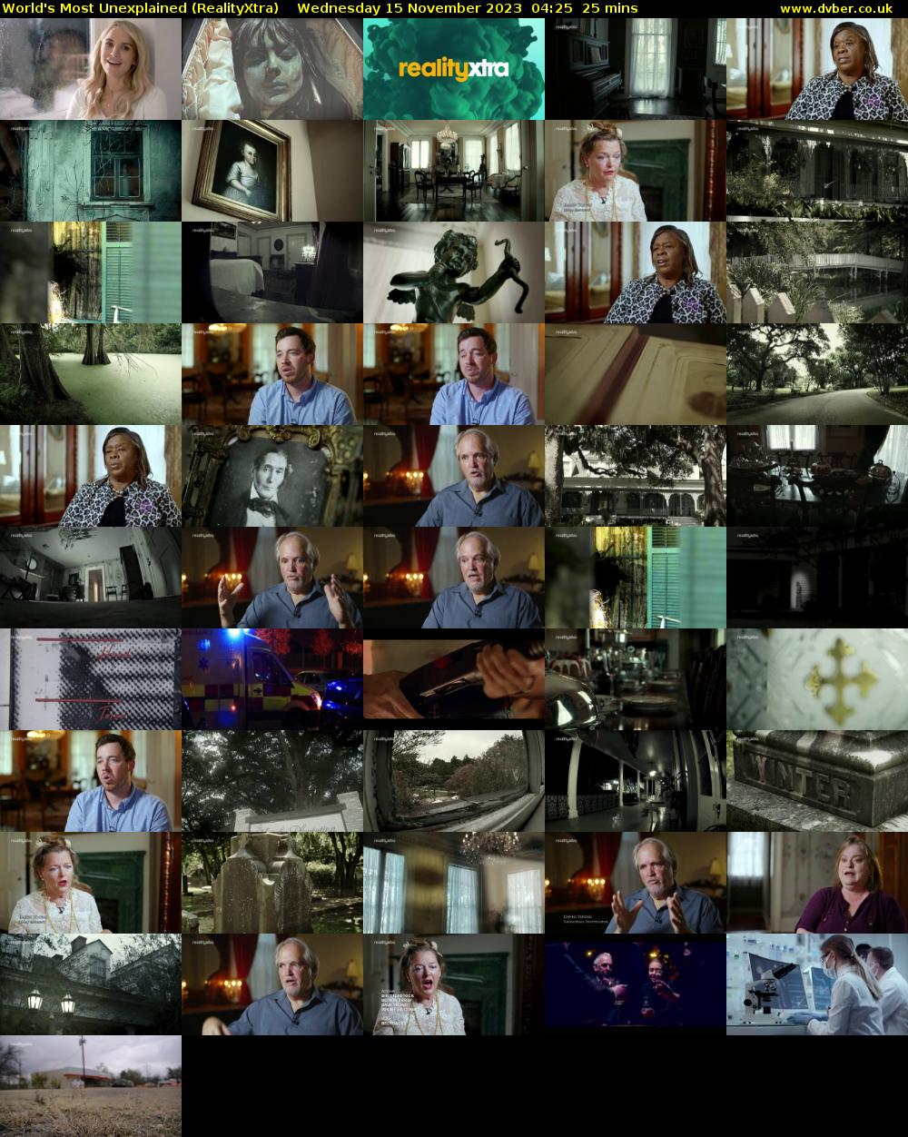 World's Most Unexplained (RealityXtra) Wednesday 15 November 2023 04:25 - 04:50