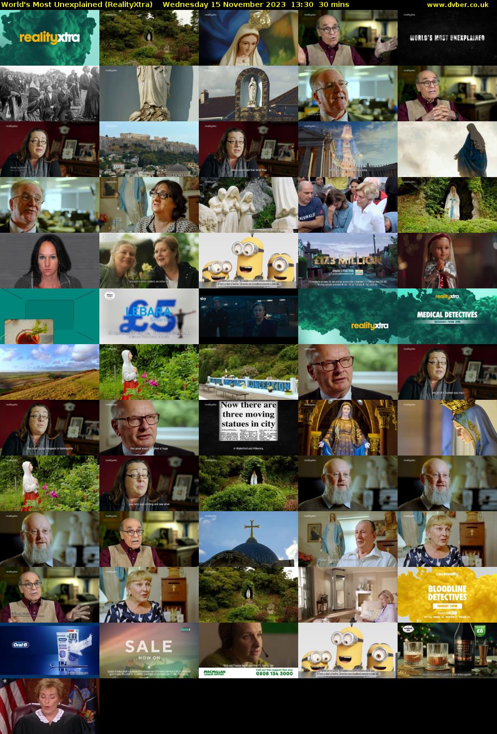 World's Most Unexplained (RealityXtra) Wednesday 15 November 2023 13:30 - 14:00