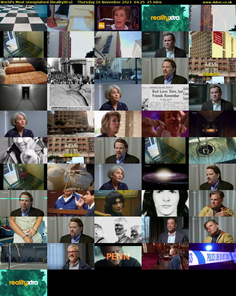 World's Most Unexplained (RealityXtra) Thursday 16 November 2023 04:25 - 04:50