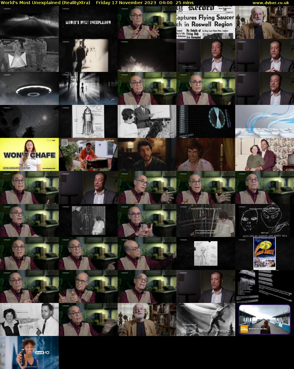 World's Most Unexplained (RealityXtra) Friday 17 November 2023 04:00 - 04:25