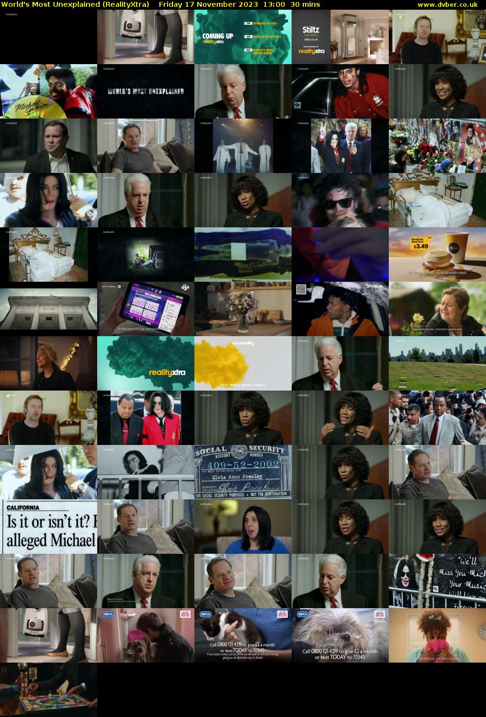 World's Most Unexplained (RealityXtra) Friday 17 November 2023 13:00 - 13:30