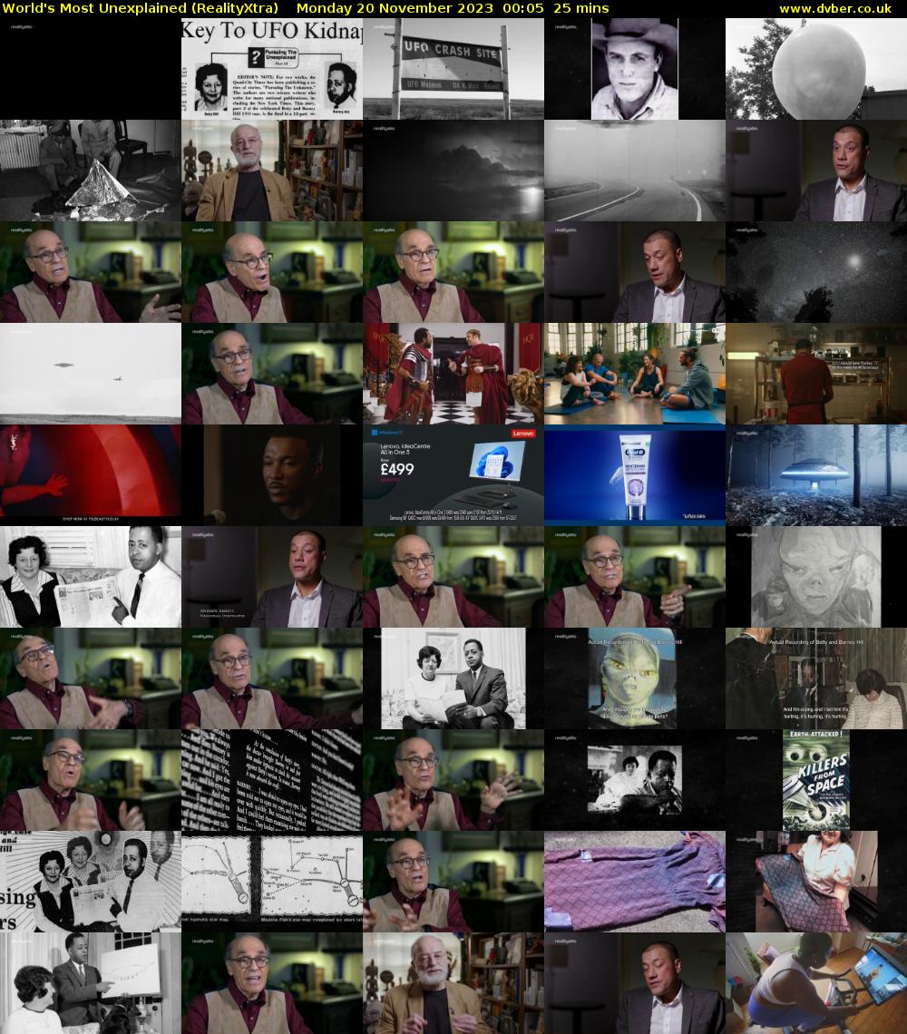 World's Most Unexplained (RealityXtra) Monday 20 November 2023 00:05 - 00:30