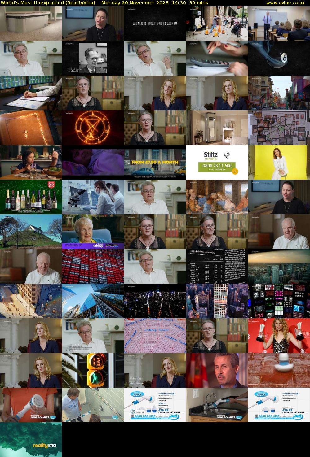 World's Most Unexplained (RealityXtra) Monday 20 November 2023 14:30 - 15:00