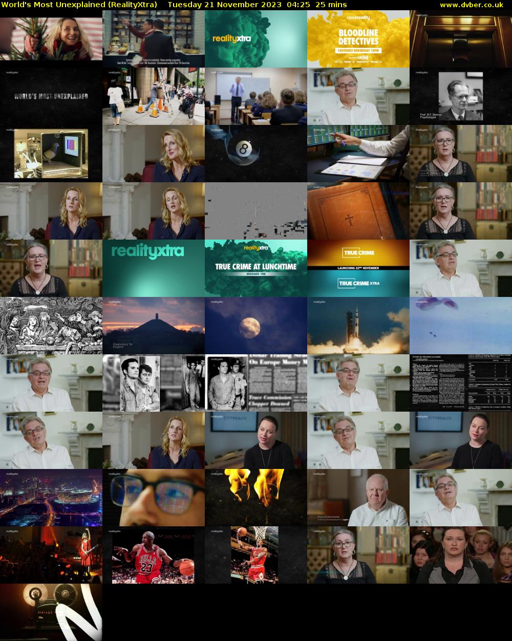 World's Most Unexplained (RealityXtra) Tuesday 21 November 2023 04:25 - 04:50