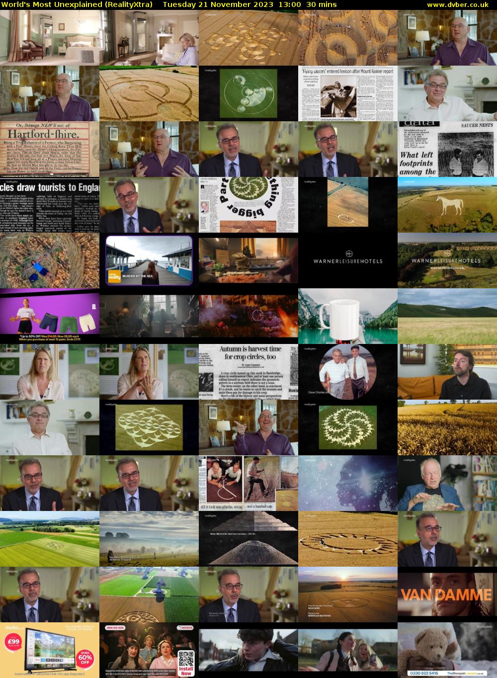 World's Most Unexplained (RealityXtra) Tuesday 21 November 2023 13:00 - 13:30