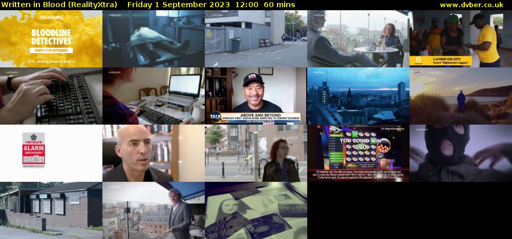Written in Blood (RealityXtra) Friday 1 September 2023 12:00 - 13:00