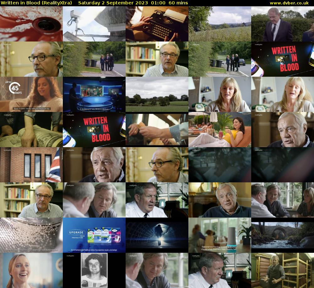 Written in Blood (RealityXtra) Saturday 2 September 2023 01:00 - 02:00