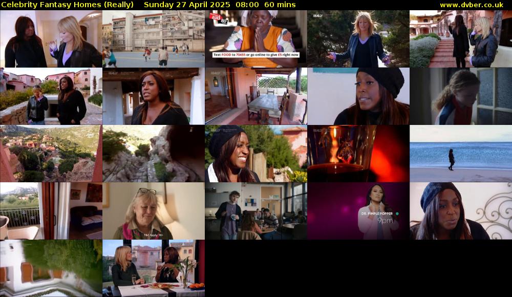 Celebrity Fantasy Homes (Really) Sunday 27 April 2025 08:00 - 09:00