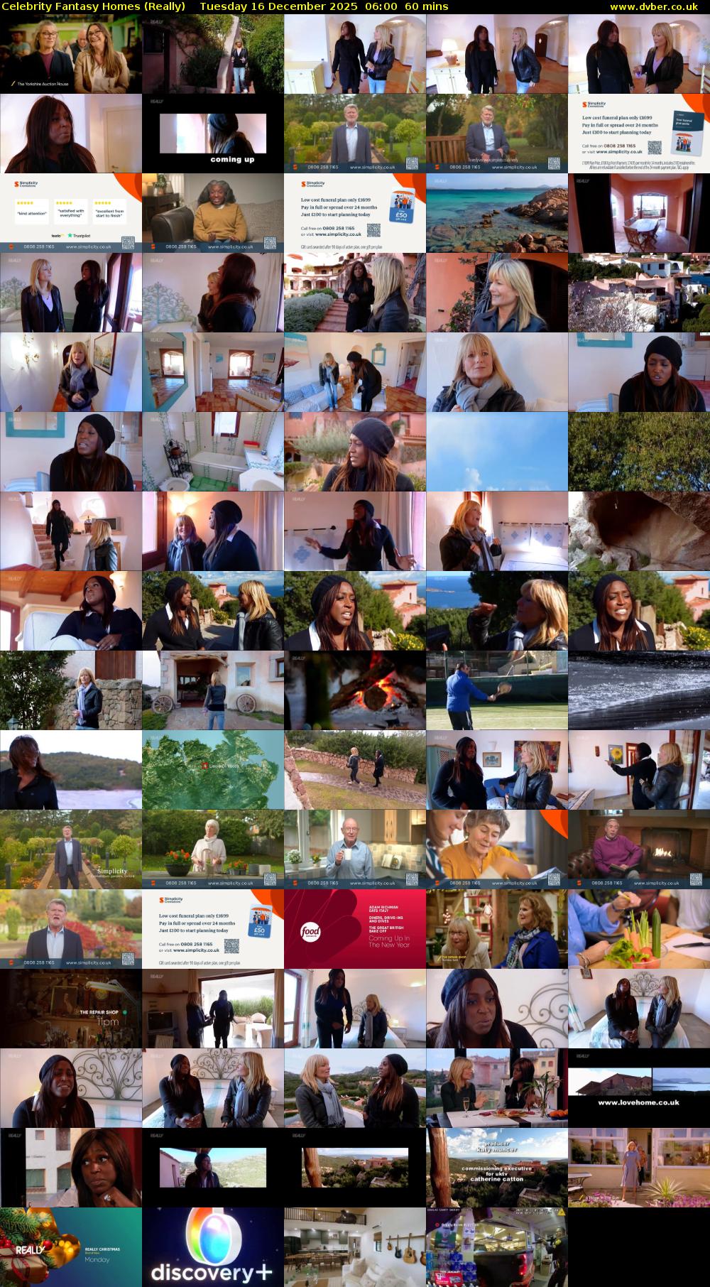 Celebrity Fantasy Homes (Really) Tuesday 16 December 2025 06:00 - 07:00