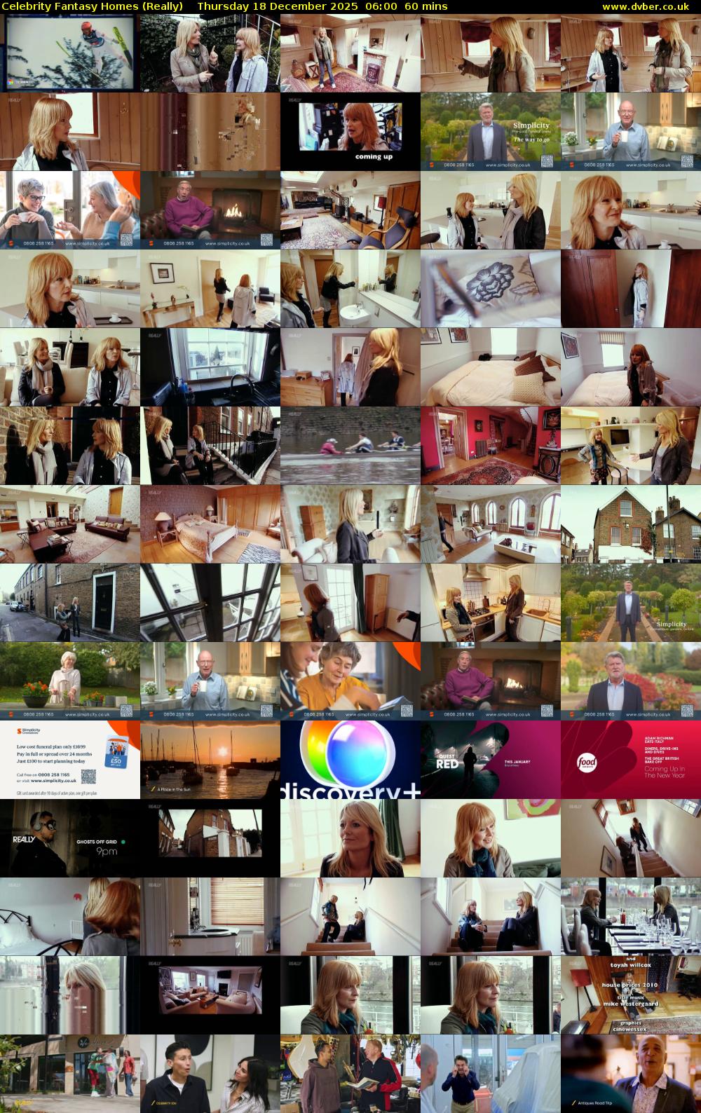 Celebrity Fantasy Homes (Really) Thursday 18 December 2025 06:00 - 07:00