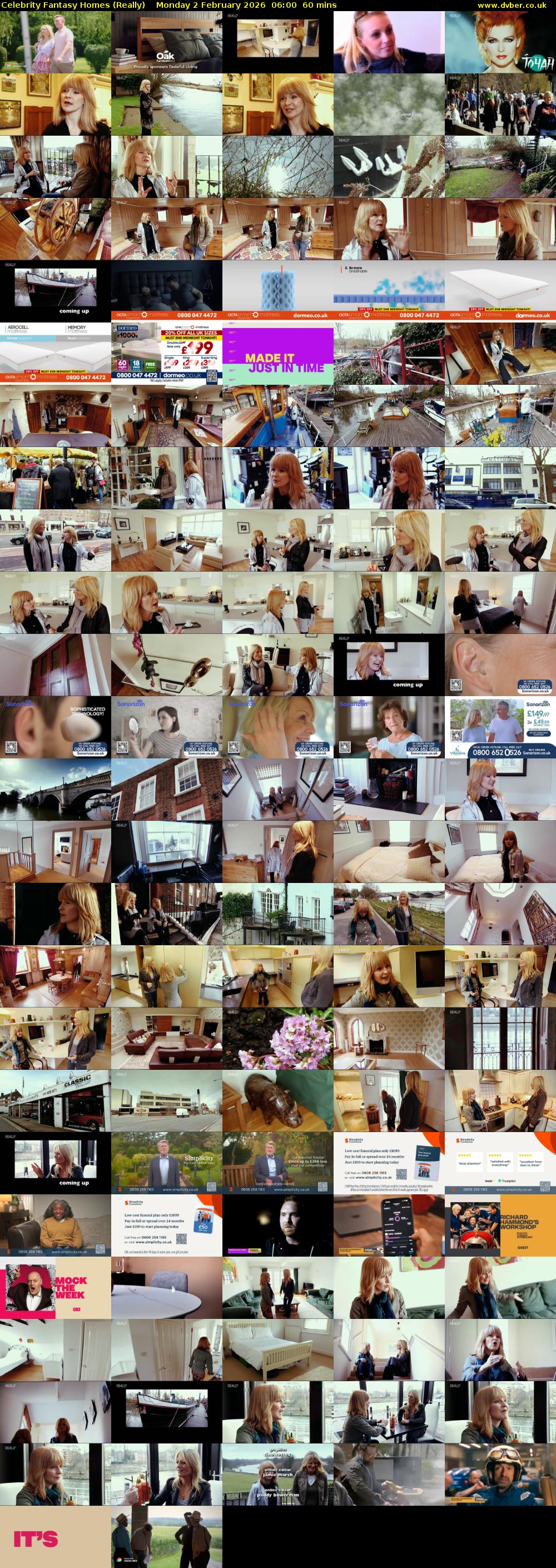 Celebrity Fantasy Homes (Really) Monday 2 February 2026 06:00 - 07:00