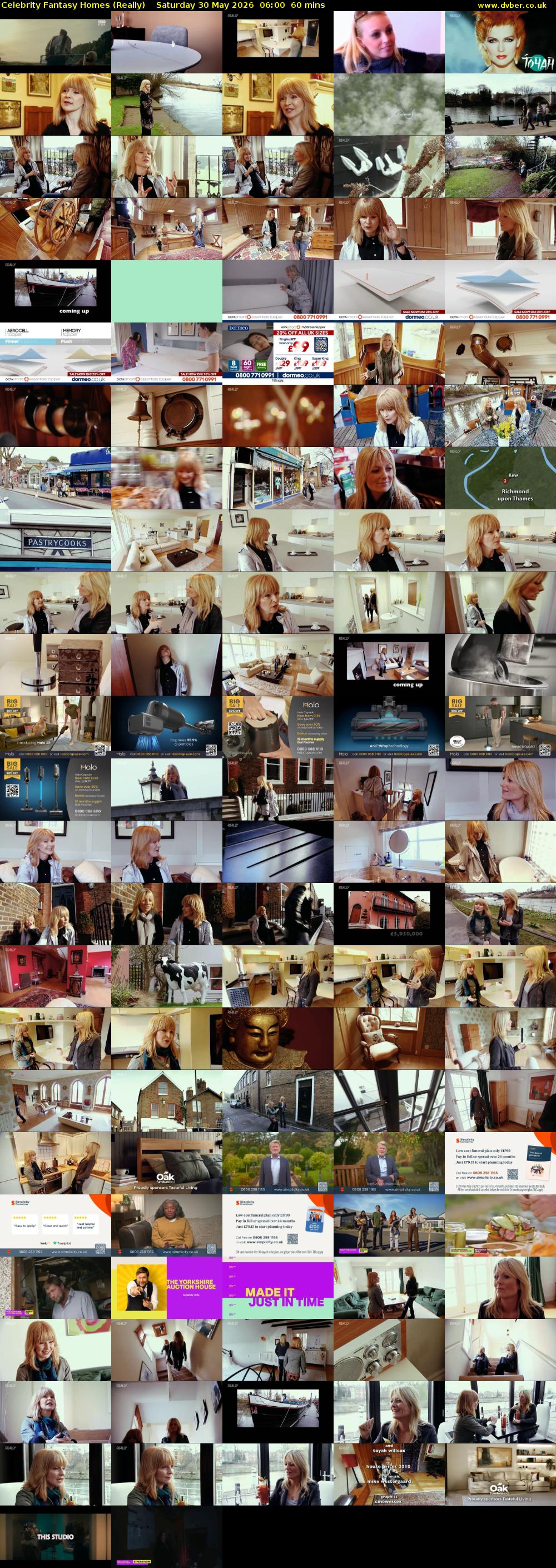 Celebrity Fantasy Homes (Really) Saturday 30 May 2026 06:00 - 07:00