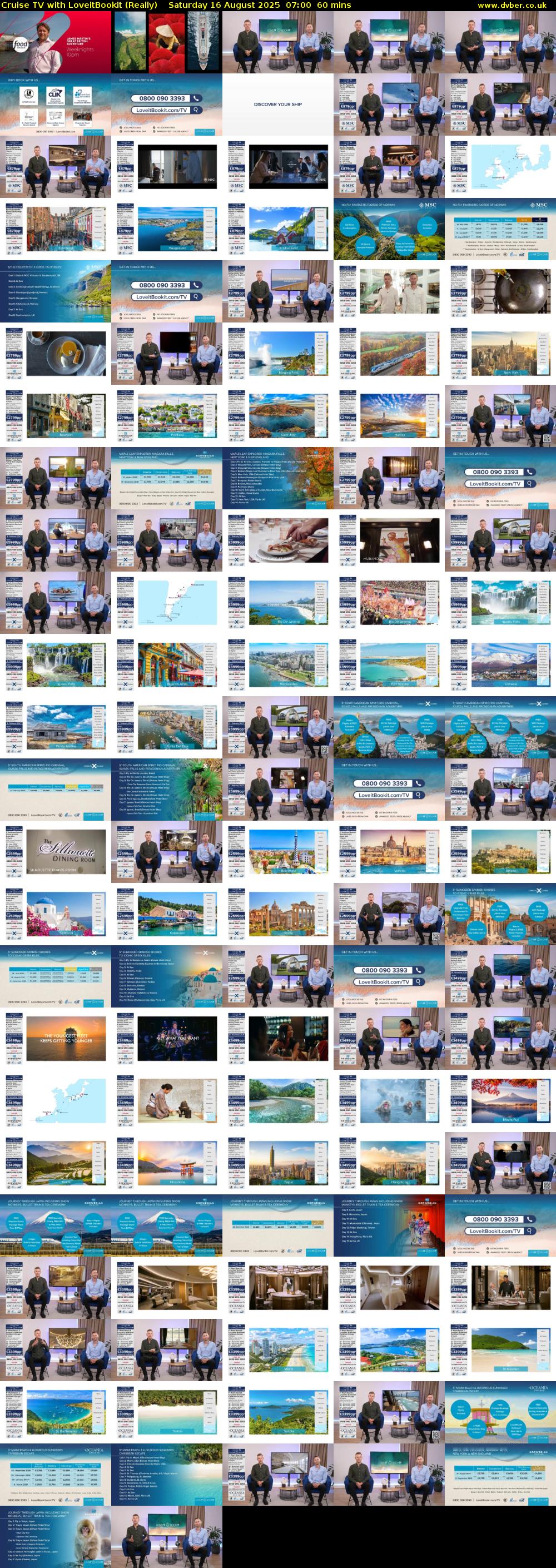 Cruise TV with LoveitBookit (Really) Saturday 16 August 2025 07:00 - 08:00