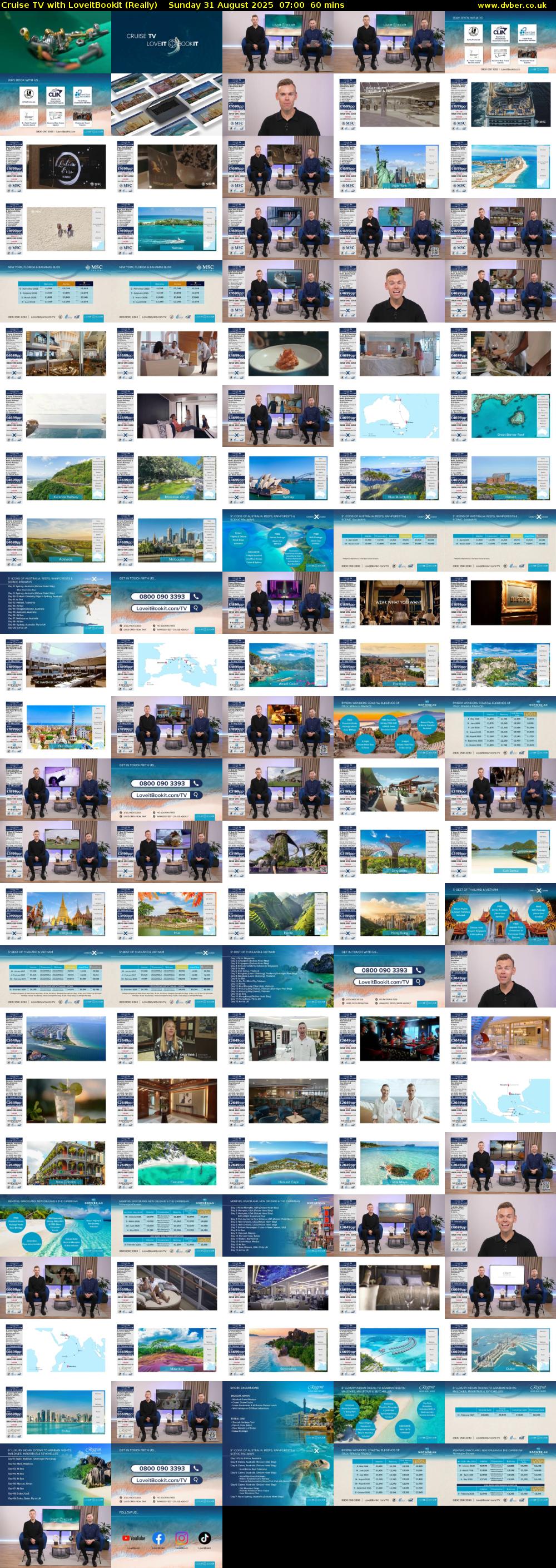 Cruise TV with LoveitBookit (Really) Sunday 31 August 2025 07:00 - 08:00