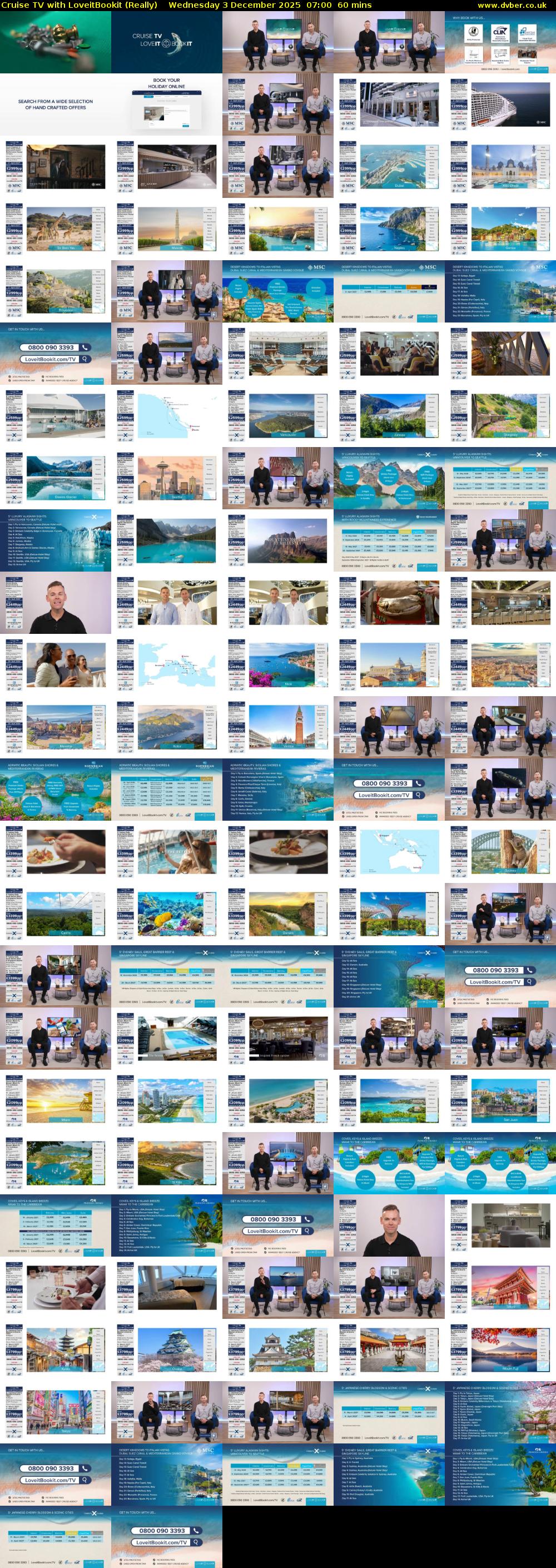 Cruise TV with LoveitBookit (Really) Wednesday 3 December 2025 07:00 - 08:00