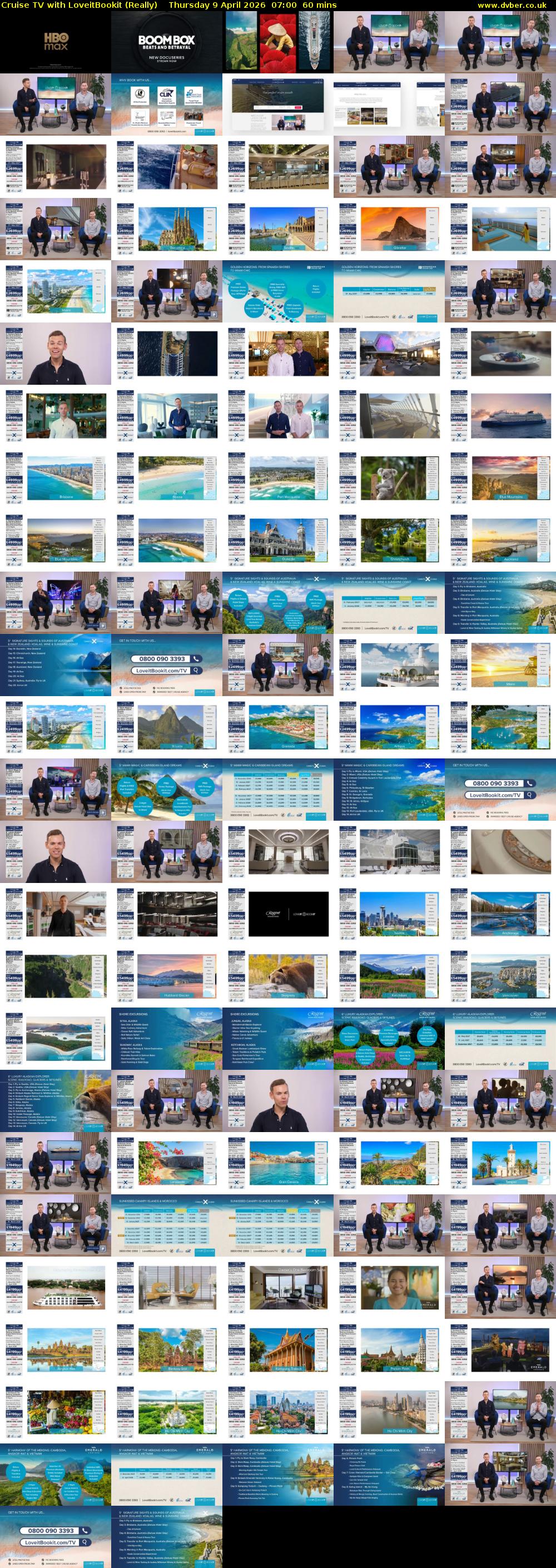 Cruise TV with LoveitBookit (Really) Thursday 9 April 2026 07:00 - 08:00