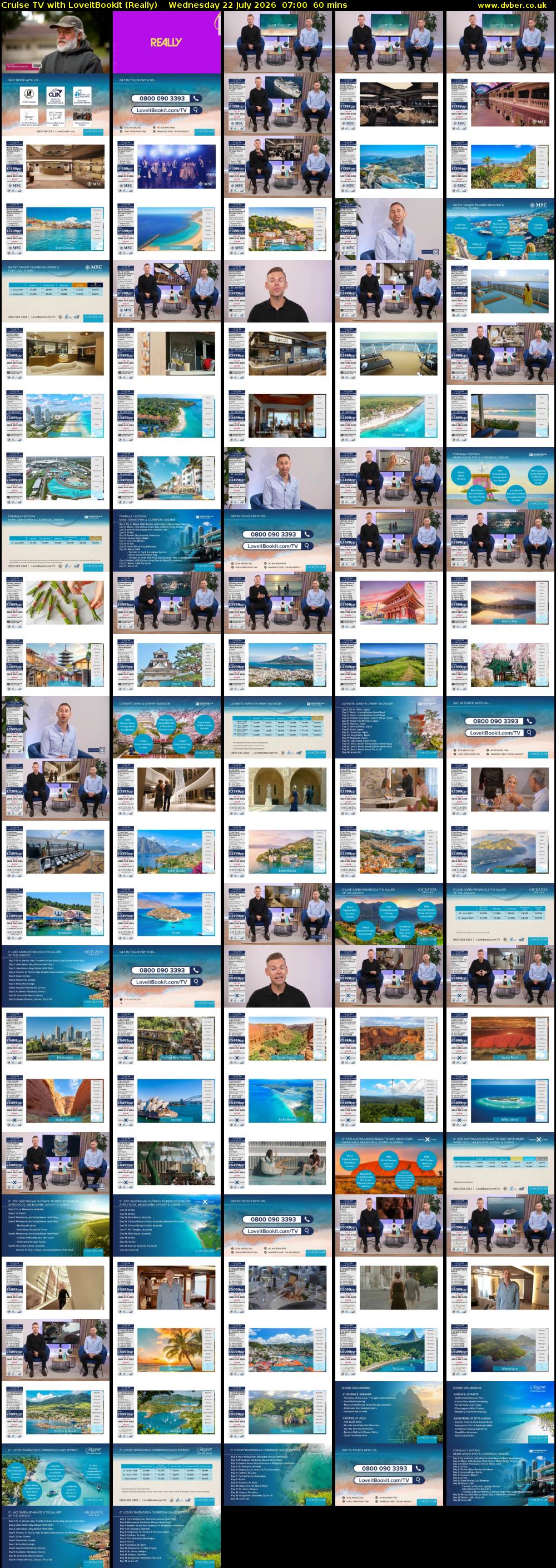 Cruise TV with LoveitBookit (Really) Wednesday 22 July 2026 07:00 - 08:00