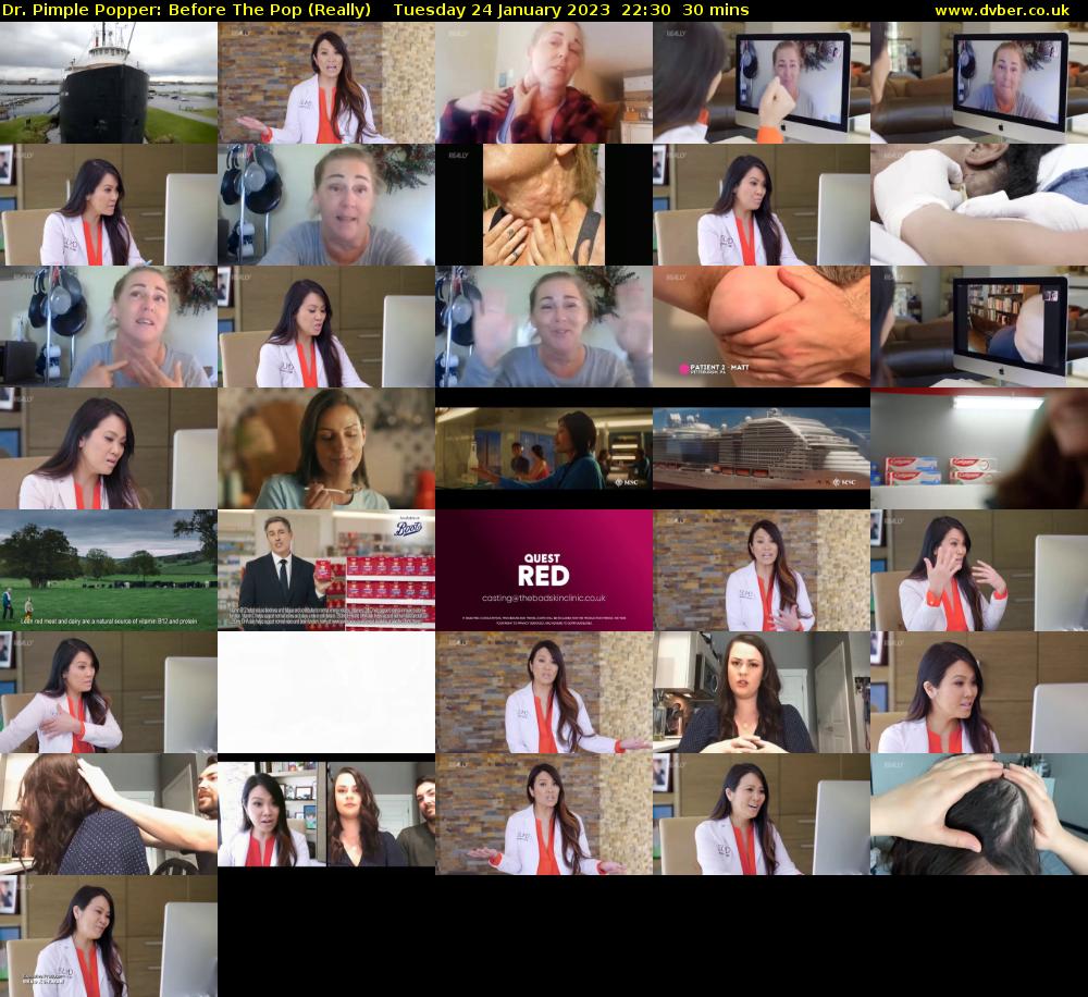 Dr. Pimple Popper: Before The Pop (Really) Tuesday 24 January 2023 22:30 - 23:00