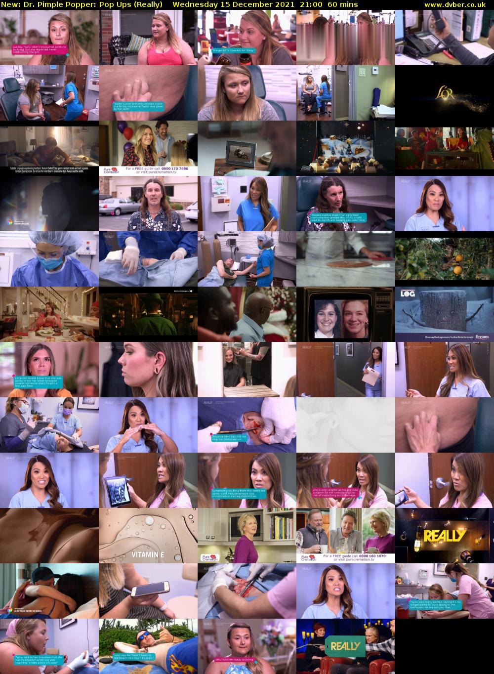 Dr. Pimple Popper: Pop Ups (Really) Wednesday 15 December 2021 21:00 - 22:00