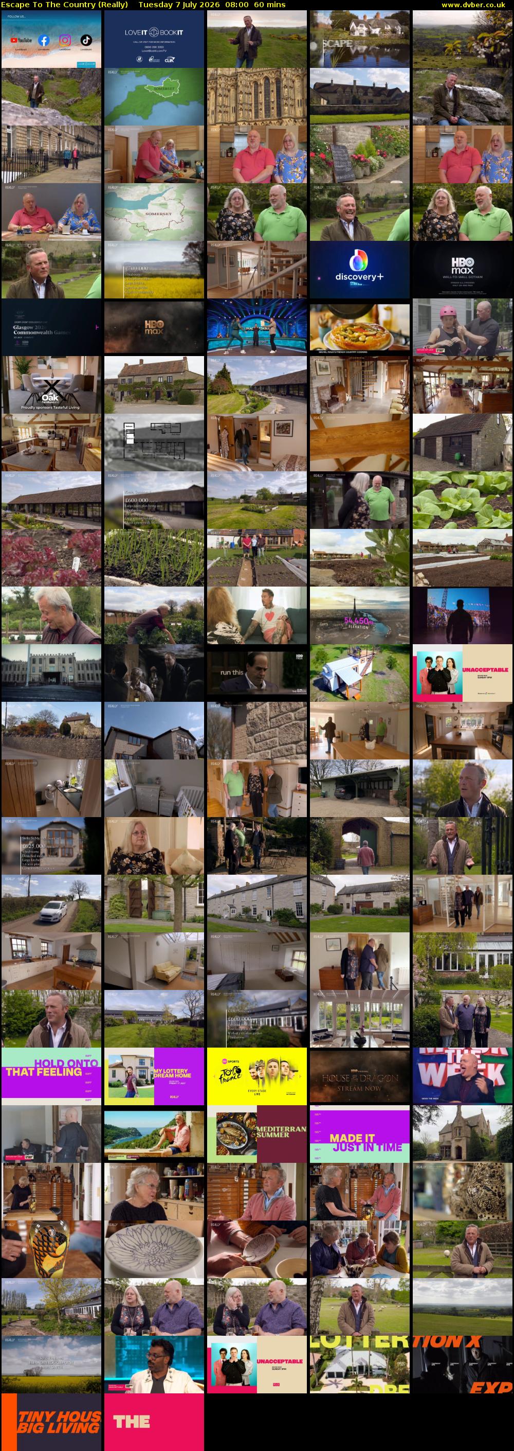 Escape to the Country (Really) Tuesday 7 July 2026 08:00 - 09:00