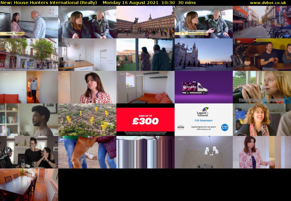 House Hunters International (Really) Monday 16 August 2021 10:30 - 11:00