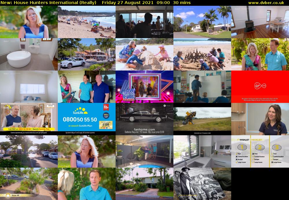 House Hunters International (Really) Friday 27 August 2021 10:00 - 10:30