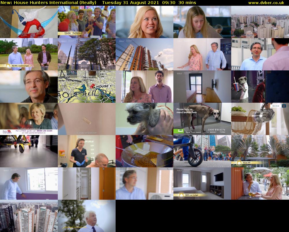 House Hunters International (Really) Tuesday 31 August 2021 10:30 - 11:00