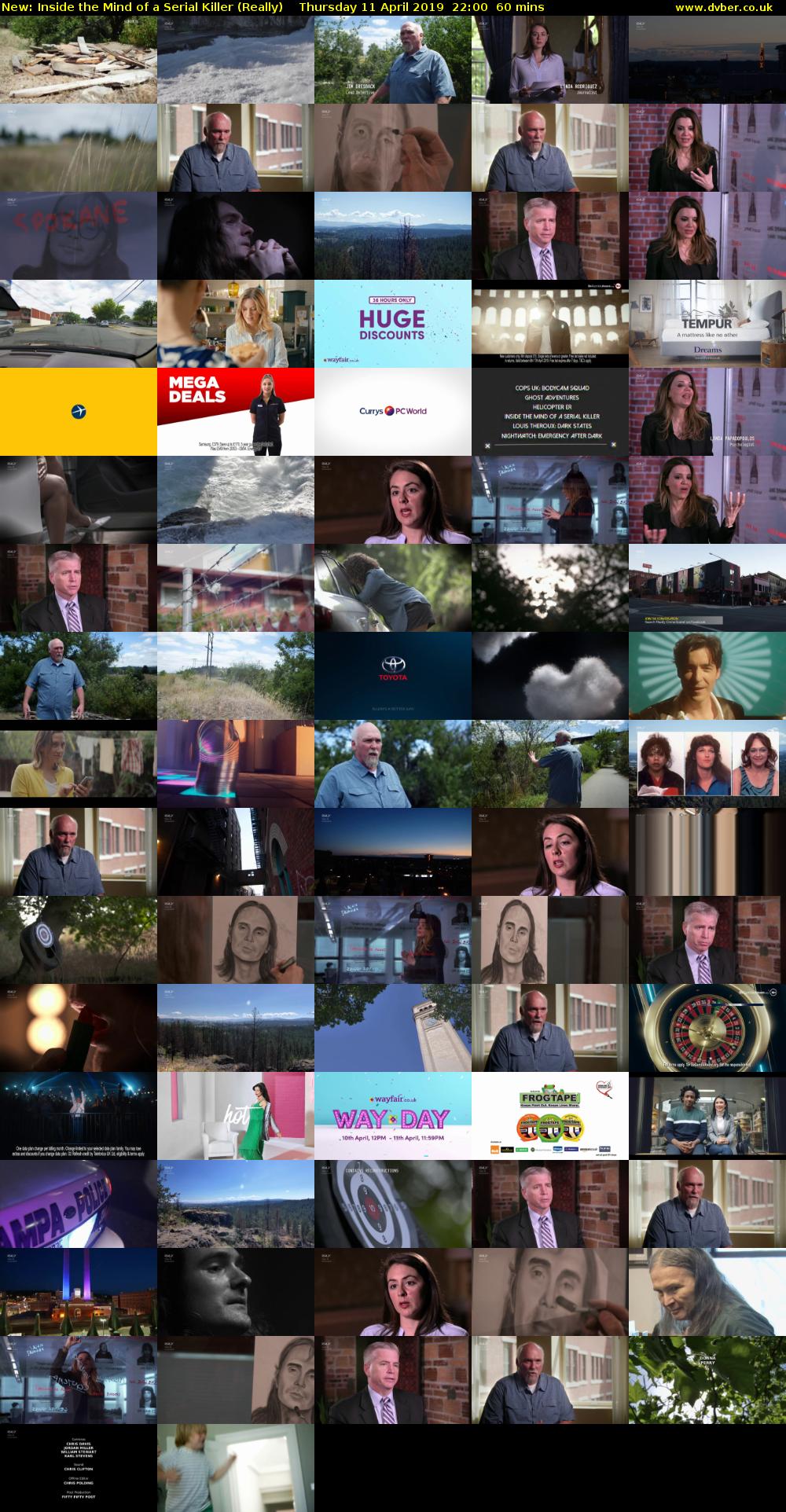 Inside the Mind of a Serial Killer (Really) Thursday 11 April 2019 22:00 - 23:00