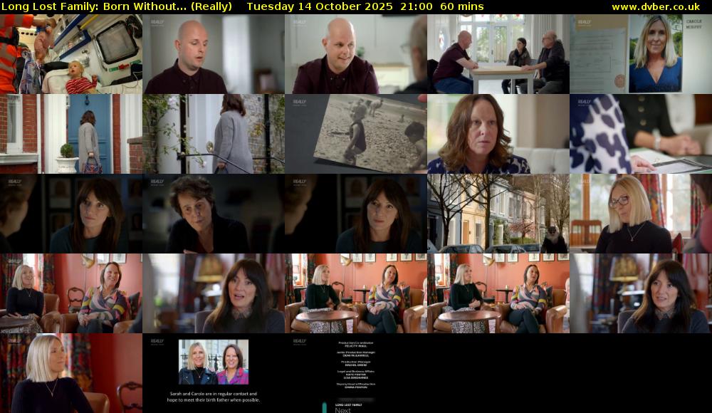 Long Lost Family: Born Without... (Really) Tuesday 14 October 2025 21:00 - 22:00