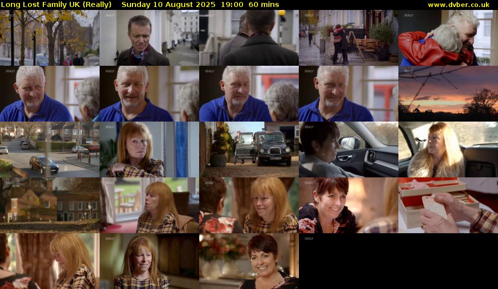 Long Lost Family UK (Really) Sunday 10 August 2025 19:00 - 20:00