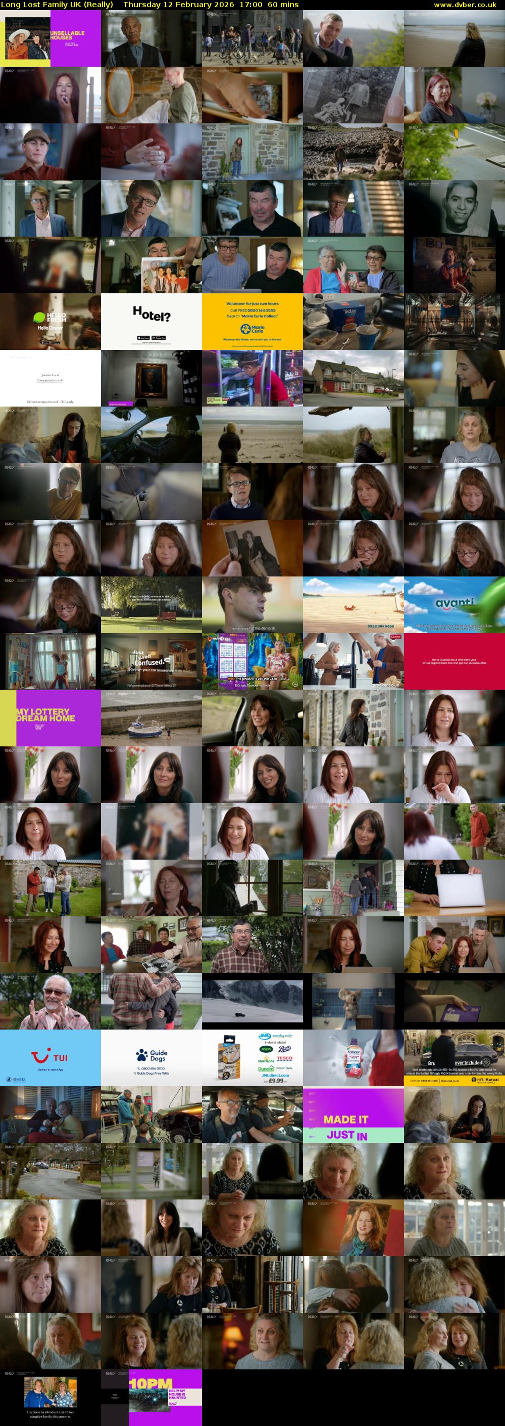 Long Lost Family UK (Really) Thursday 12 February 2026 17:00 - 18:00