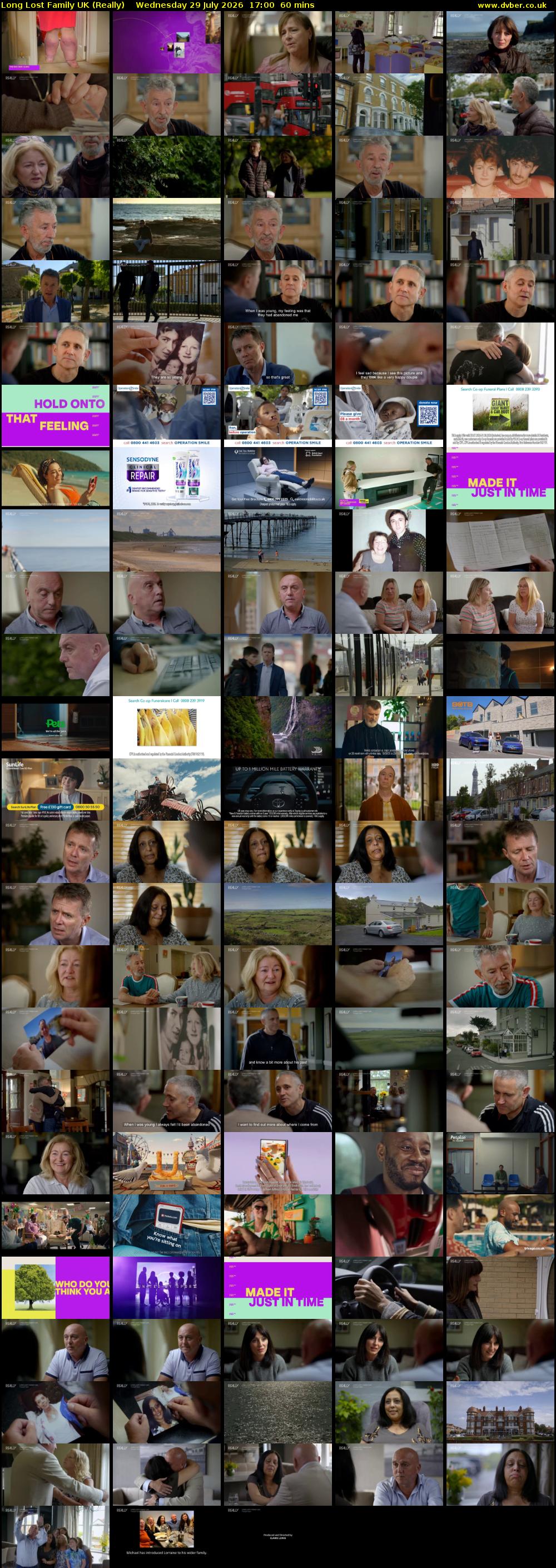 Long Lost Family UK (Really) Wednesday 29 July 2026 17:00 - 18:00