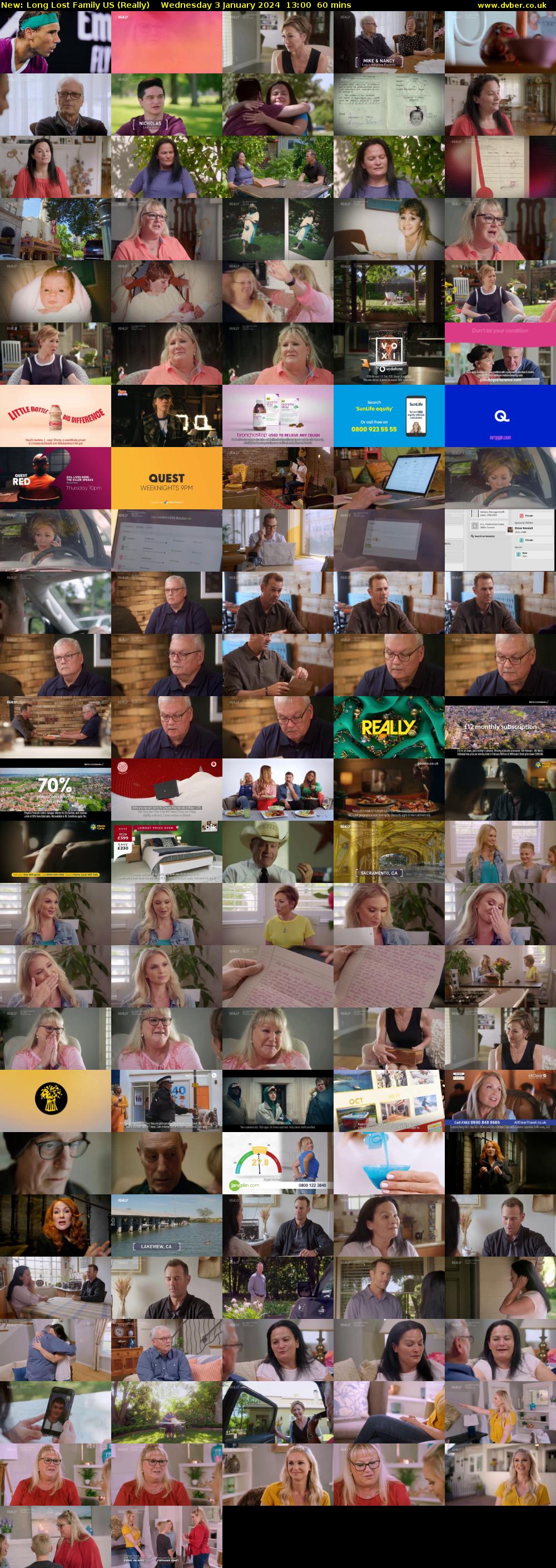 Long Lost Family US (Really) Wednesday 3 January 2024 13:00 - 14:00