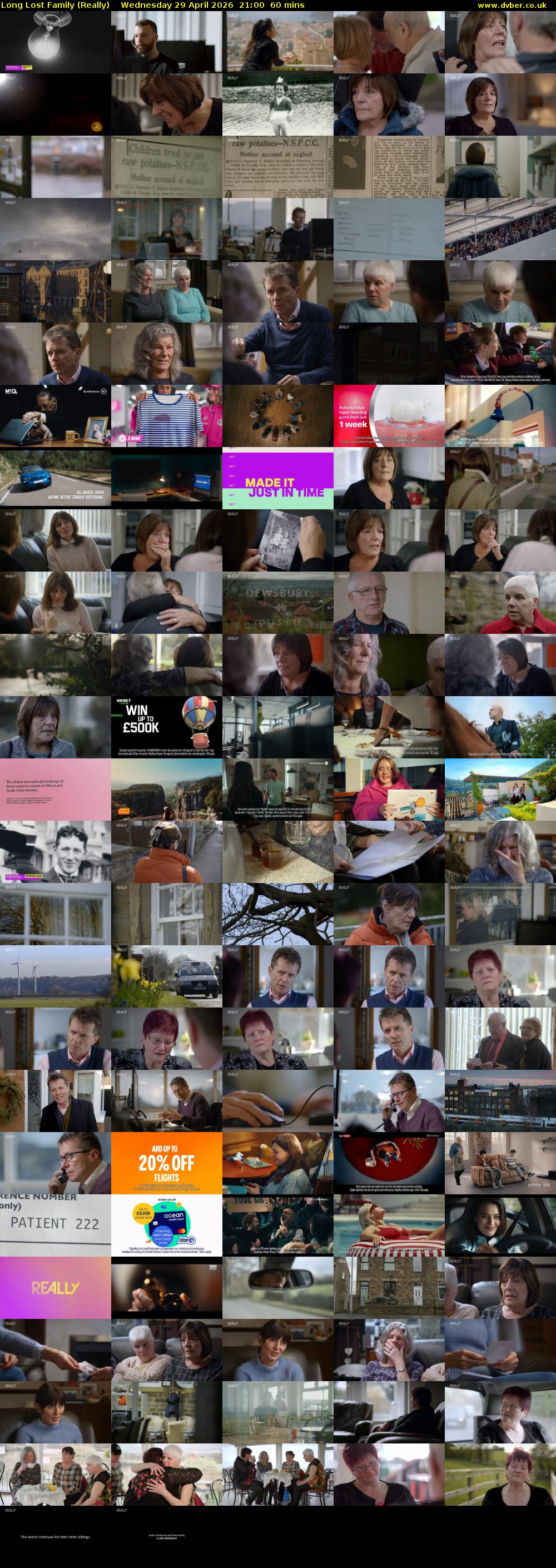 Long Lost Family (Really) Wednesday 29 April 2026 21:00 - 22:00