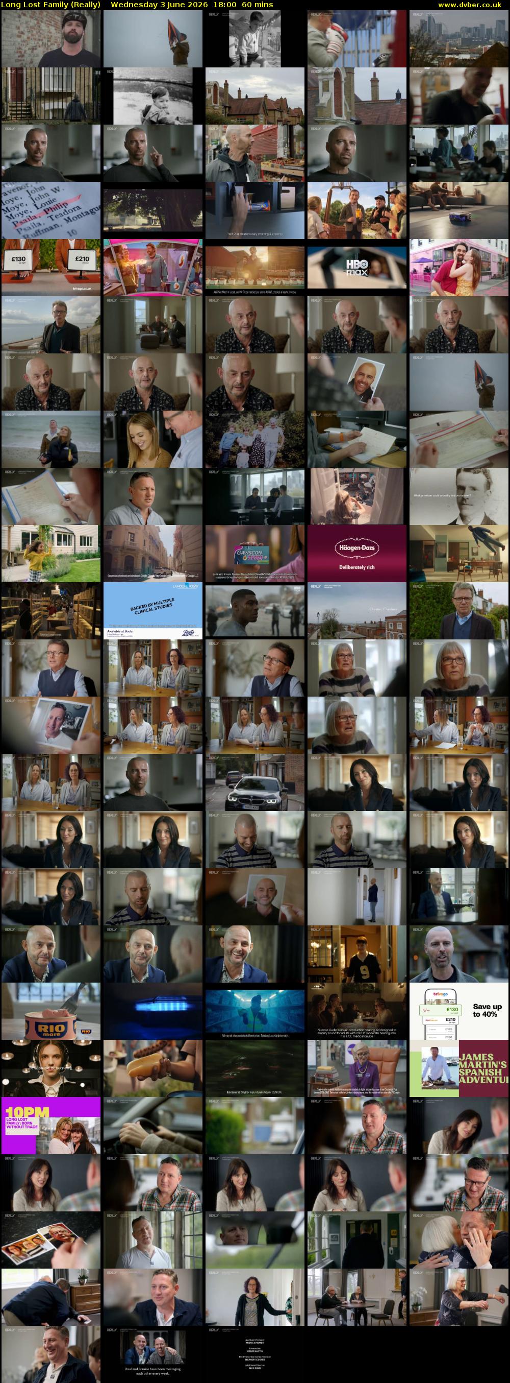 Long Lost Family (Really) Wednesday 3 June 2026 18:00 - 19:00