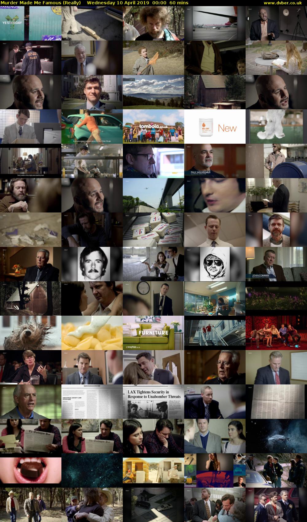 Murder Made Me Famous (Really) Wednesday 10 April 2019 00:00 - 01:00
