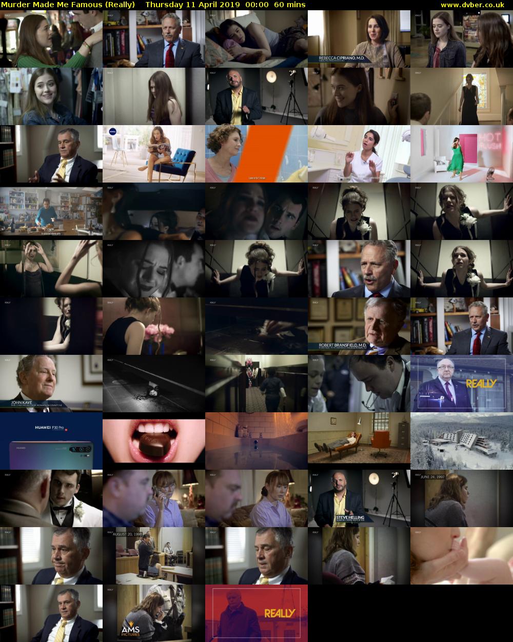 Murder Made Me Famous (Really) Thursday 11 April 2019 00:00 - 01:00