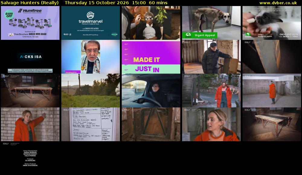 Salvage Hunters (Really) Thursday 15 October 2026 15:00 - 16:00